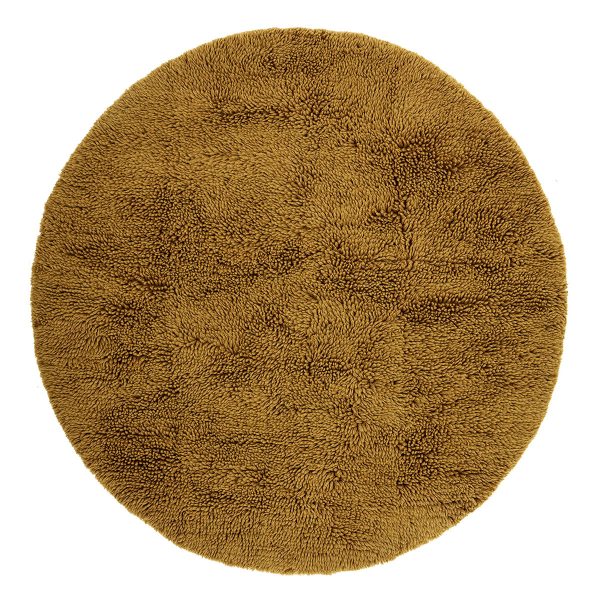 Kör alakú gyapjú szőnyeg - mustár 150 cm