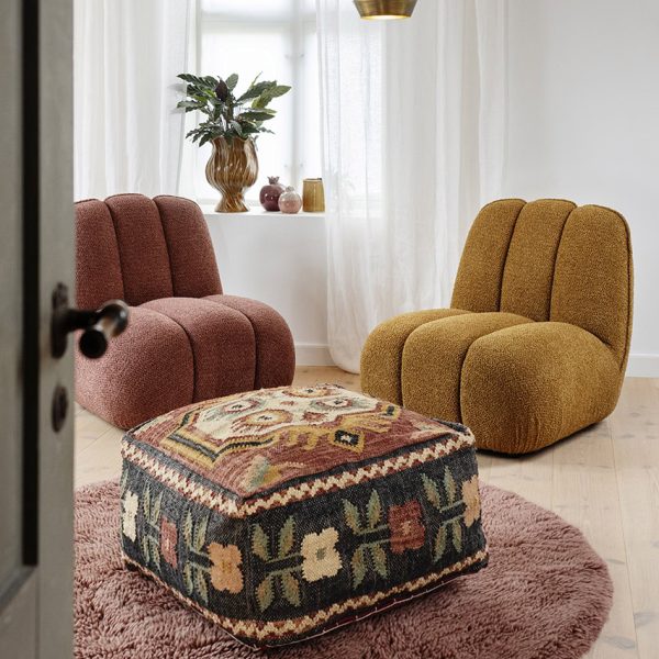 Kör alakú gyapjú szőnyeg - púderrózsaszín 150 cm